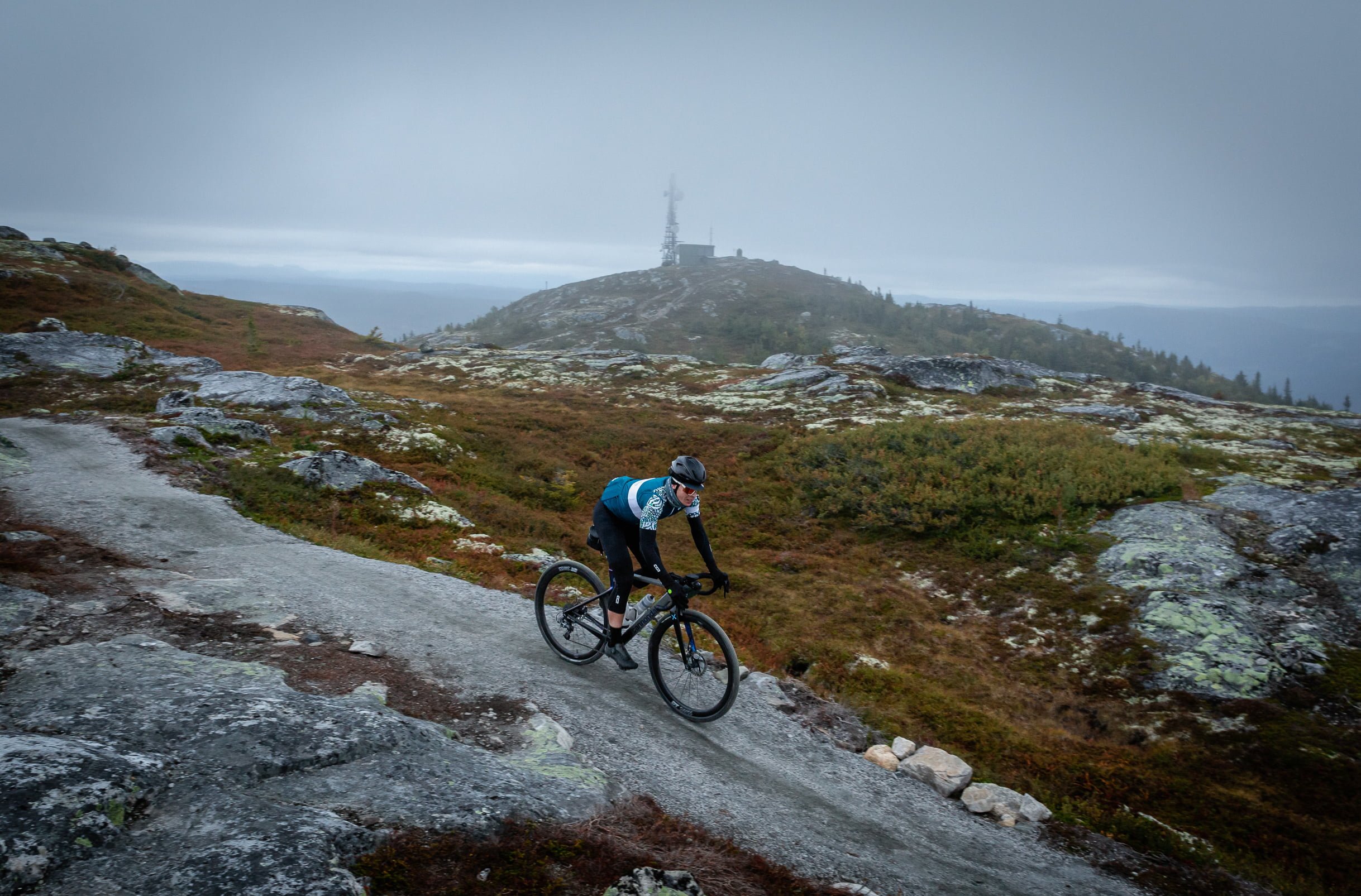 cyclist cycling in the mountain